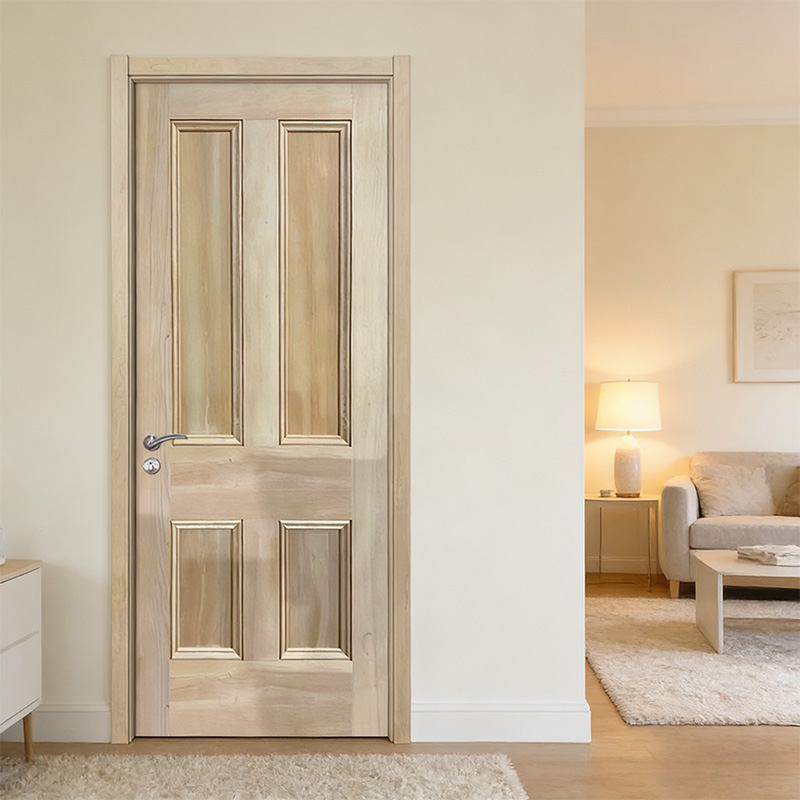 GV-05  4-Panel Solid Wood Veneered Interior Door