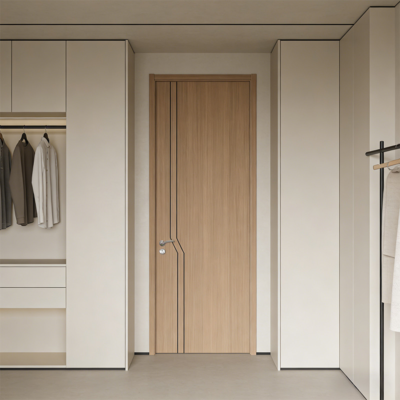 GY-W048 Interior Waterproof Natural MDF PVC Door for Houses