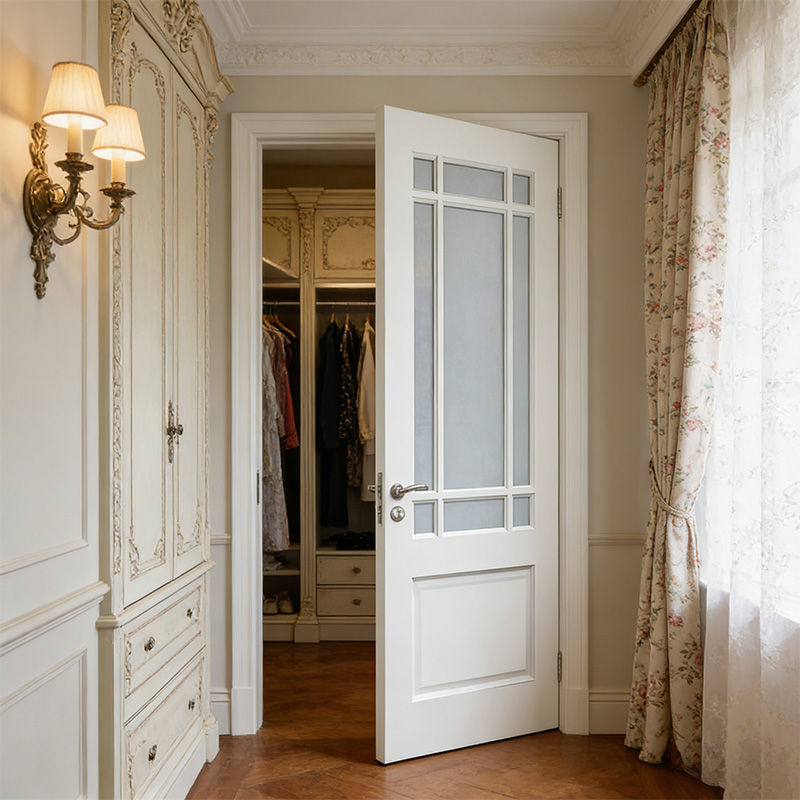 GM-04 Simple Interior French Door with Frosted Glass