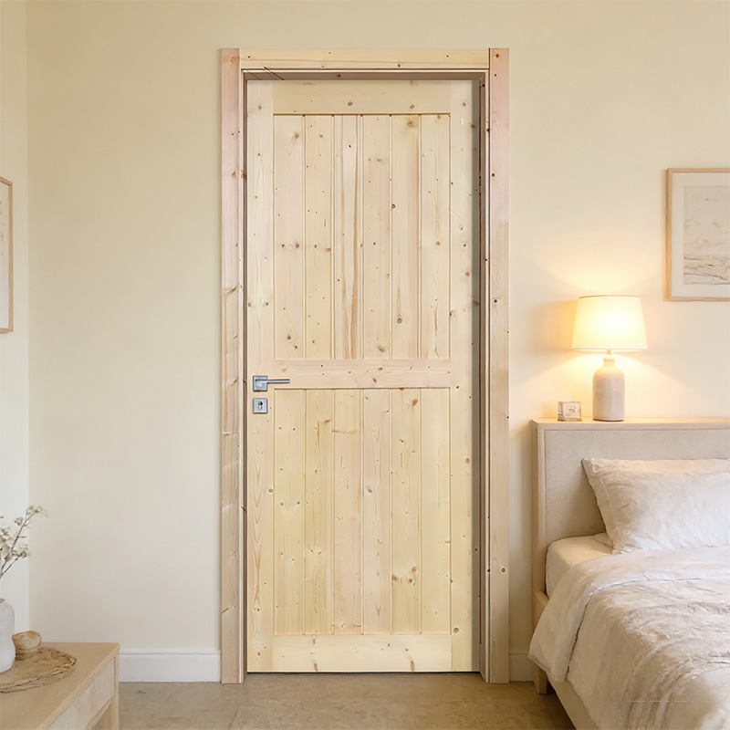 GY-PW08 Antique Design Solid Pine Wood Sliding Barn Door