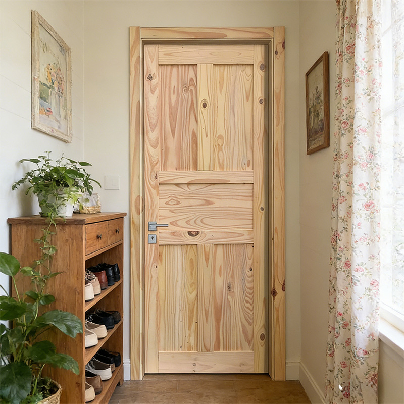 GY-PW06 Customized Rustic Design Pine Wood Barn Door