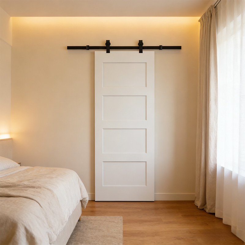 GS-04/04B White Painted Shaker Hollow Core Interior Barn Door