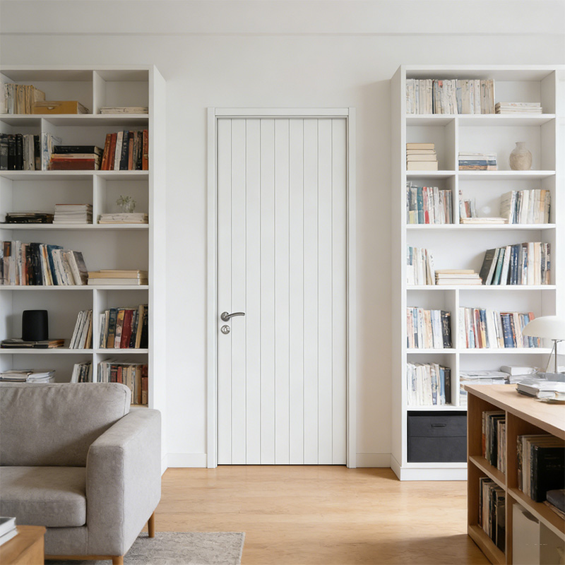 GH-04 Simple White Primed Wooden Hollow Core Slab Door