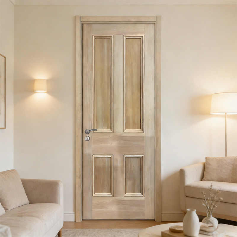 GV-05  4-Panel Solid Wood Veneered Interior Door
