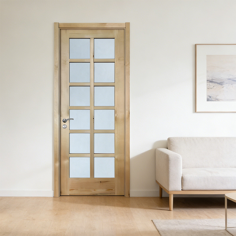 GV-06 Luxury Soundproof Interior Veneered Door With Glass