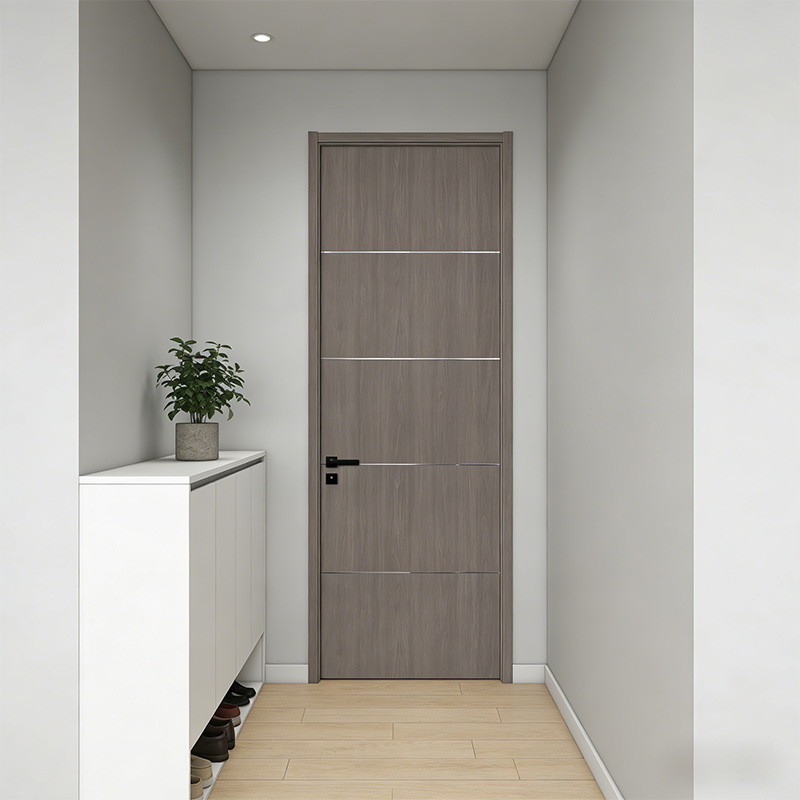 GY-W026 Ecological Interior Solid MDF PVC Wooden Door