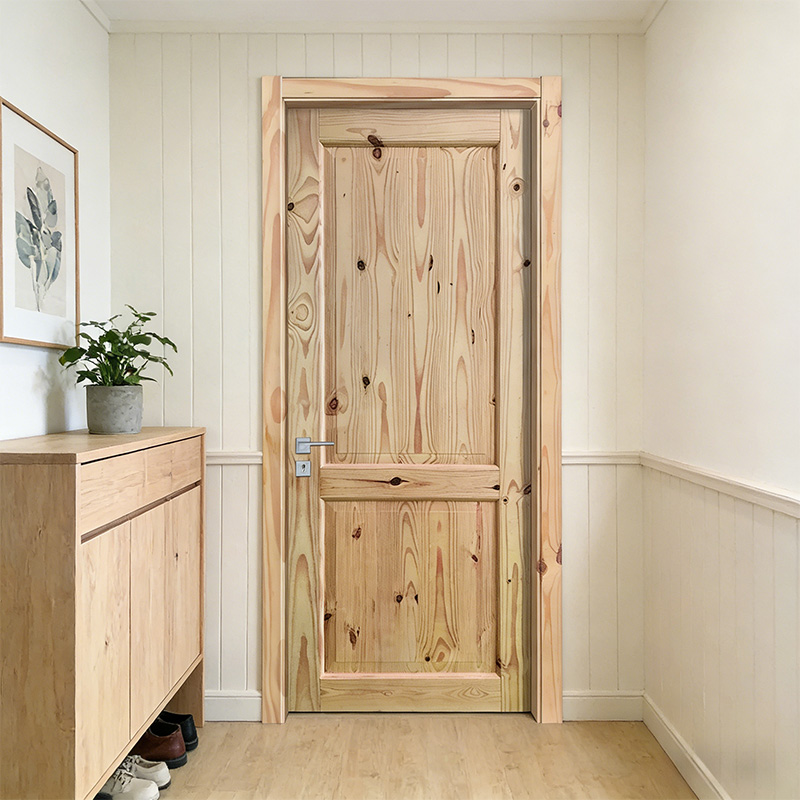 GY-PW02 American Style Solid Wood 2-Panel Knotty Interior Door