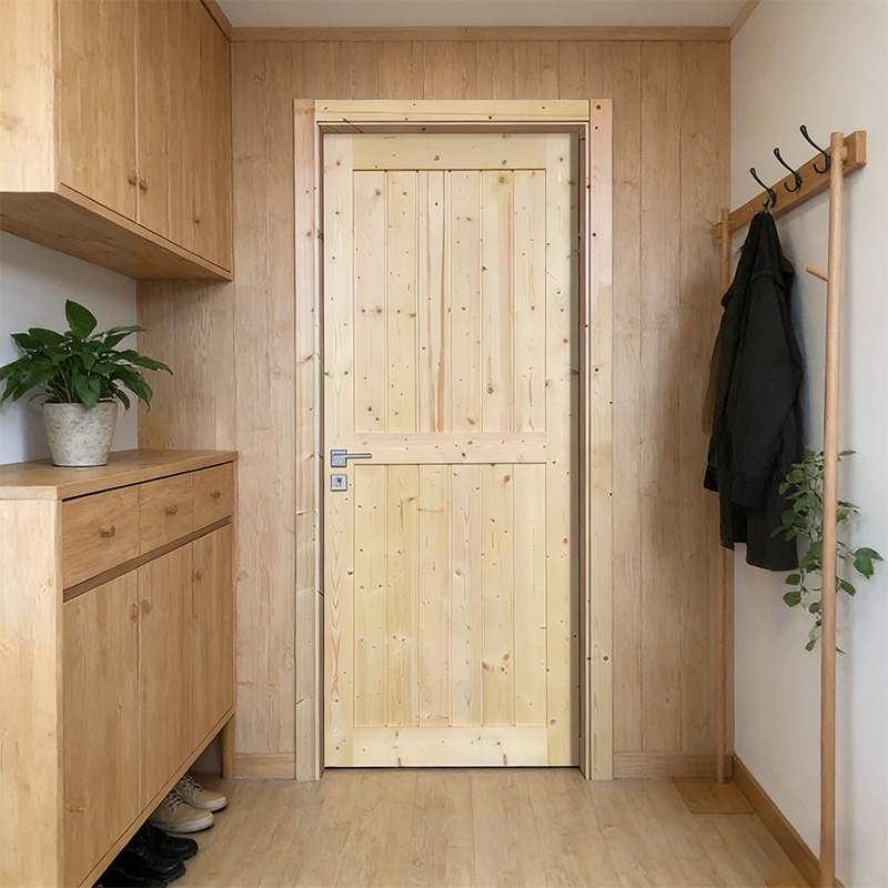 GY-PW08 Antique Design Solid Pine Wood Sliding Barn Door