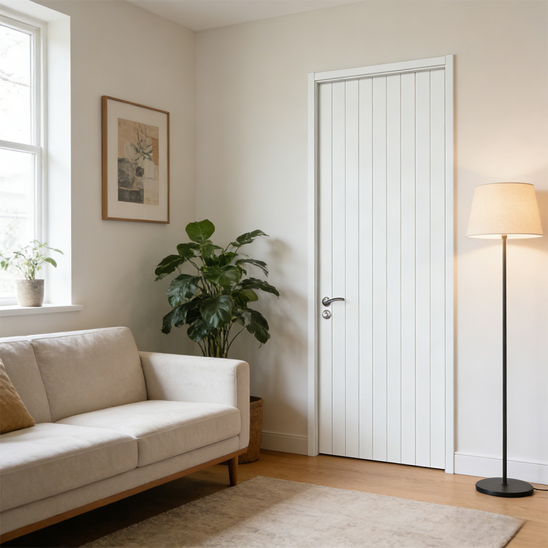 GH-04 Simple White Primed Wooden Hollow Core Slab Door