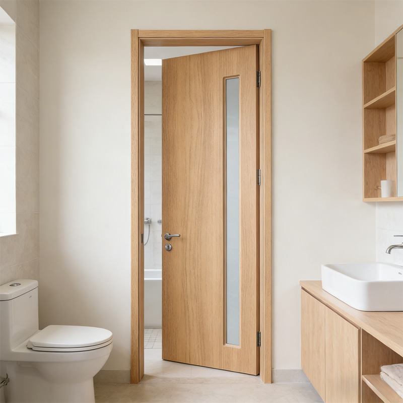 GY-P080 Modern Style MDF PVC Interior Wood Door with Glass
