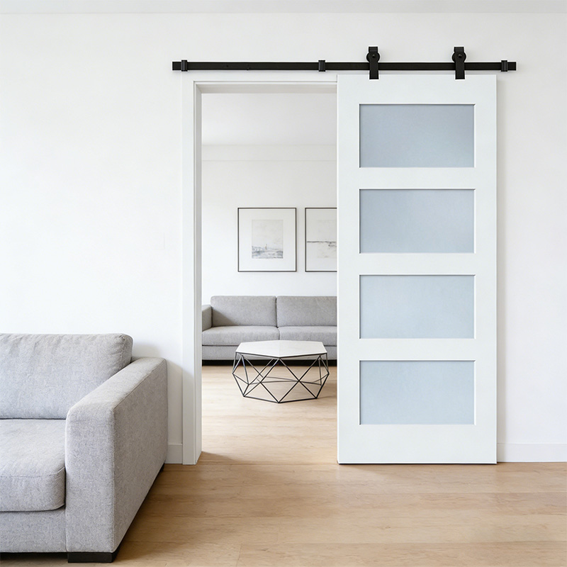 GS-04/04B White Painted Shaker Hollow Core Interior Barn Door