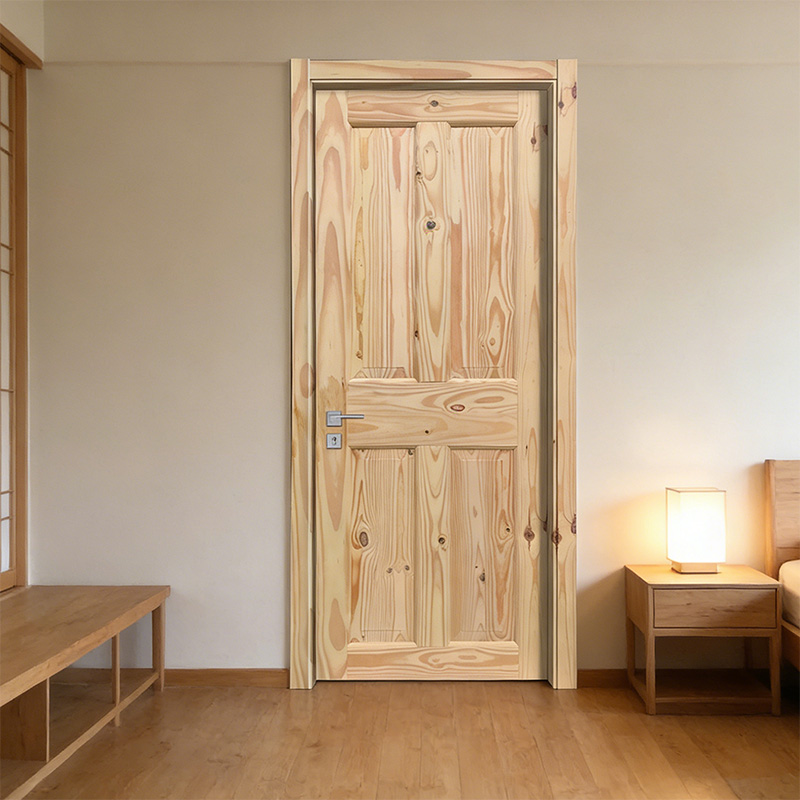GY-PW01 Unfinished Interior Solid Pine Sliding Wood Door