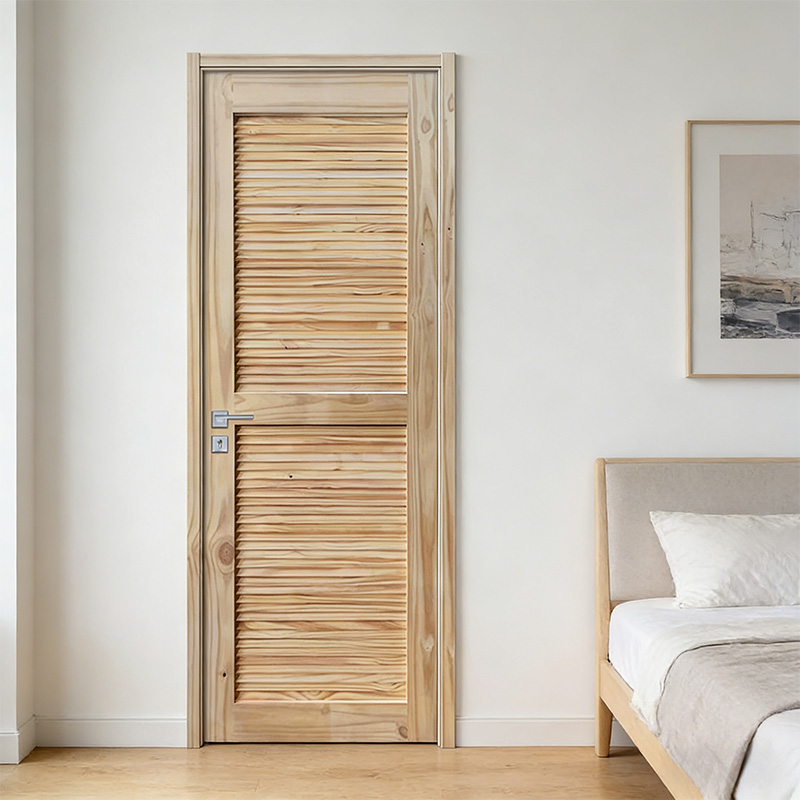 GY-PW12 Natural Unfinished Solid Pine Wood Louver Door