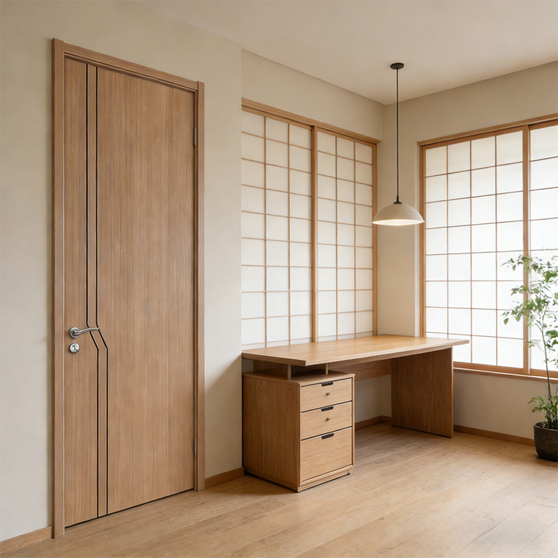 GY-W039 Elegant Solid Wood Composite Bedroom Door