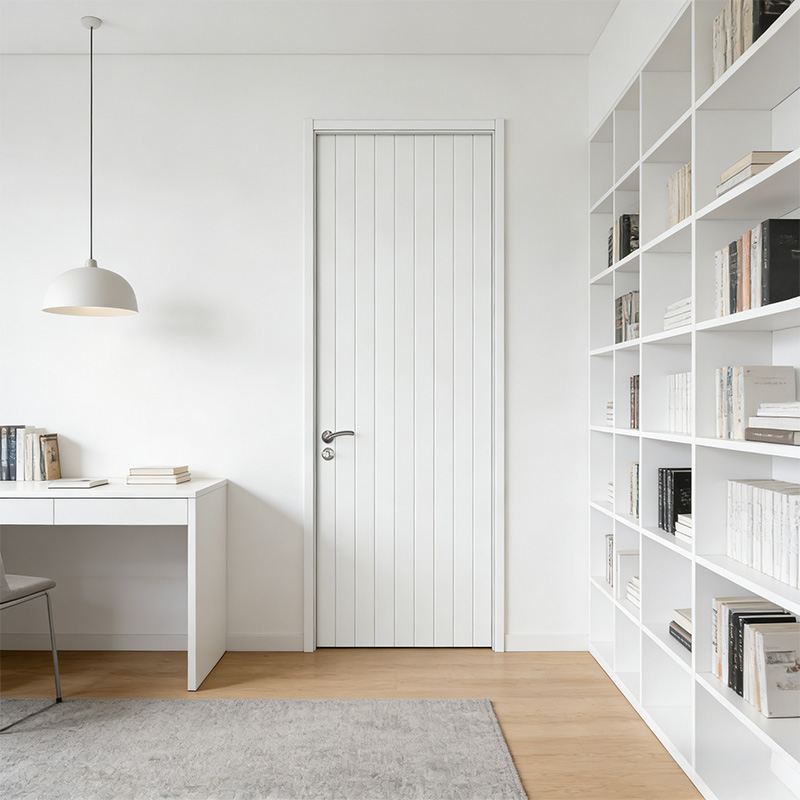 GH-04 Simple White Primed Wooden Hollow Core Slab Door