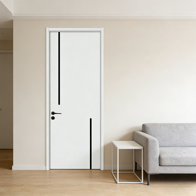 GP-06 White Painting Flat Teak Wood Main Interior Door