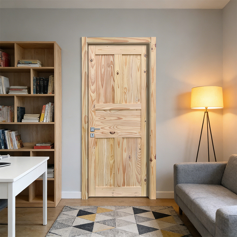 GY-PW06 Customized Rustic Design Pine Wood Barn Door