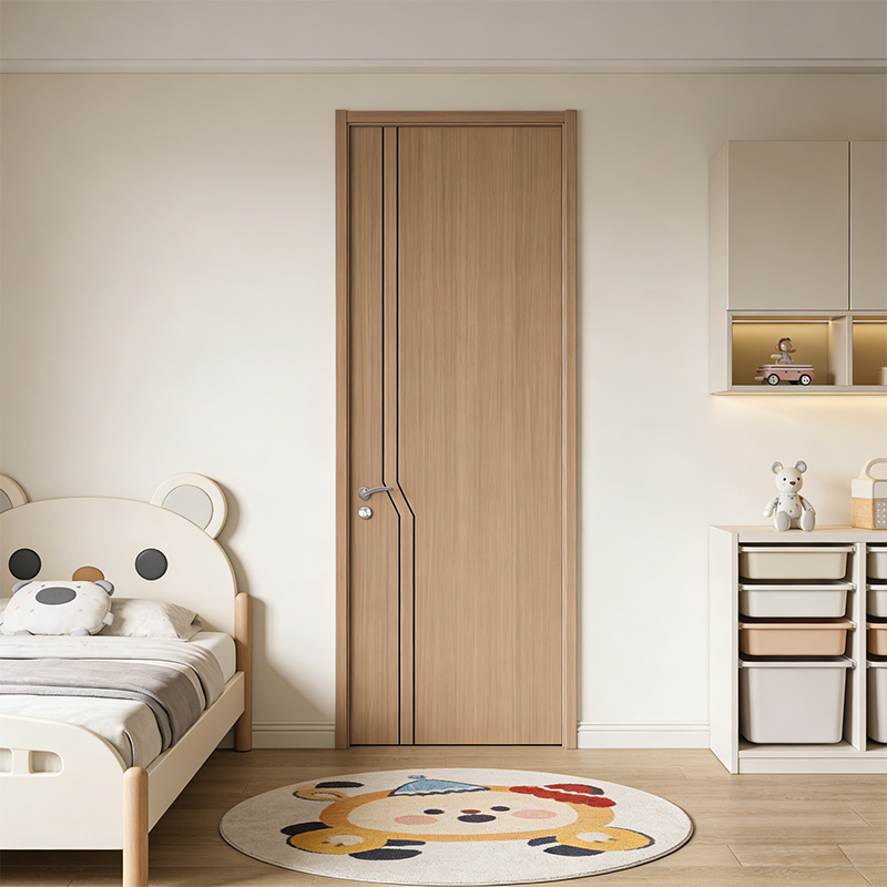 GY-W048 Interior Waterproof Natural MDF PVC Door for Houses