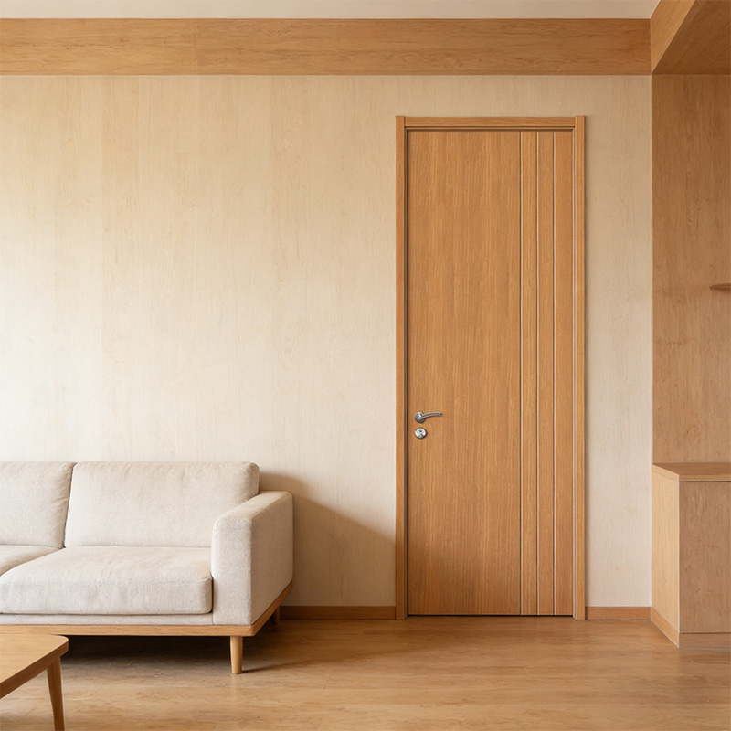 GY-P008 Simple Design Bedroom Entry PVC Wooden Door