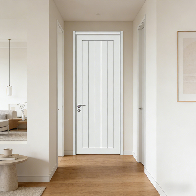 GH-07 White Primed Hollow Core Wooden Prehung Door