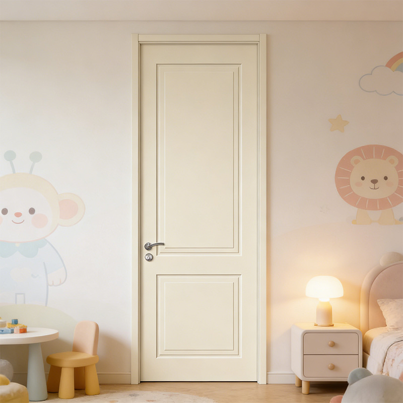 GY-P027 White Primed Bedroom MDF PVC Laminated Door