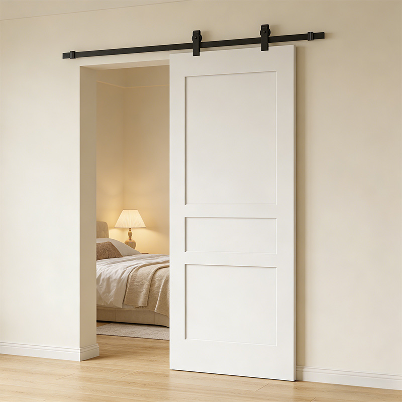 GS-03 3 Paneled Shaker Solid Wooden Panel Interior Barn Door