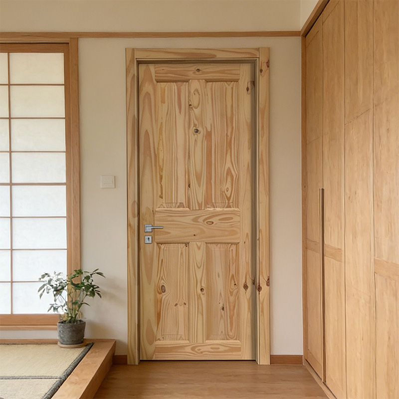 GY-PW01 Unfinished Interior Solid Pine Sliding Wood Door