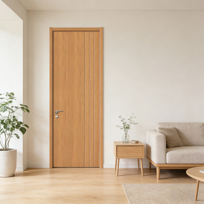 GY-P008 Simple Design Bedroom Entry PVC Wooden Door