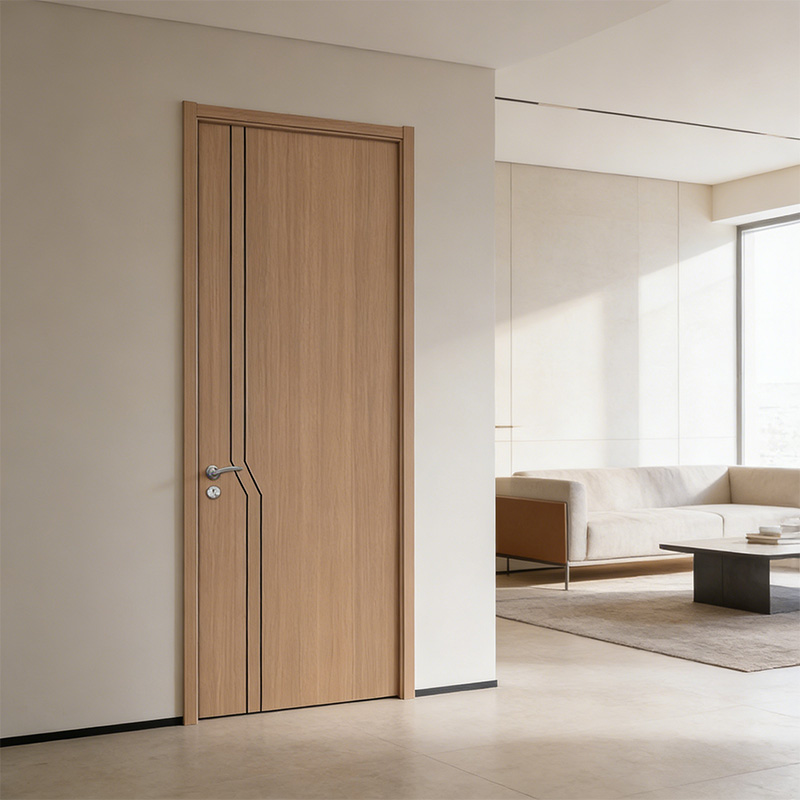 GY-W048 Interior Waterproof Natural MDF PVC Door for Houses