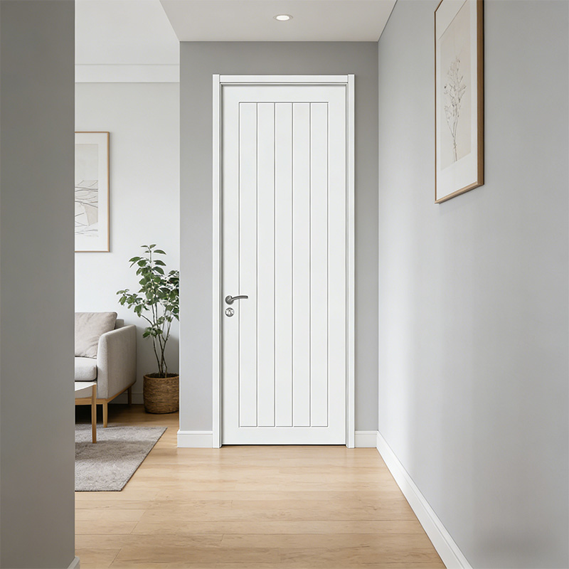 GH-07 White Primed Hollow Core Wooden Prehung Door