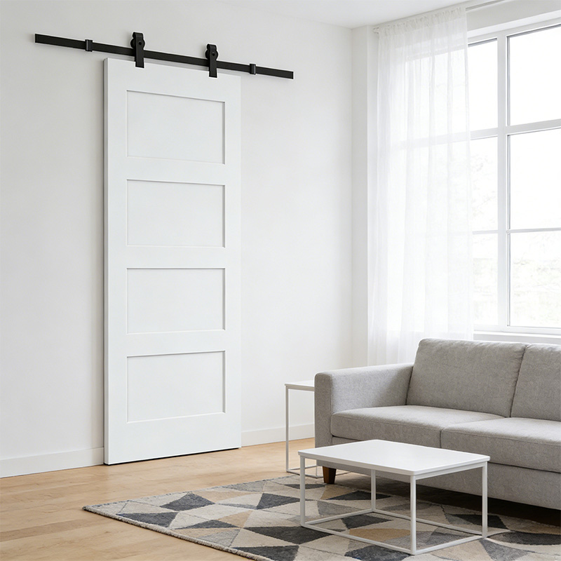 GS-04/04B White Painted Shaker Hollow Core Interior Barn Door