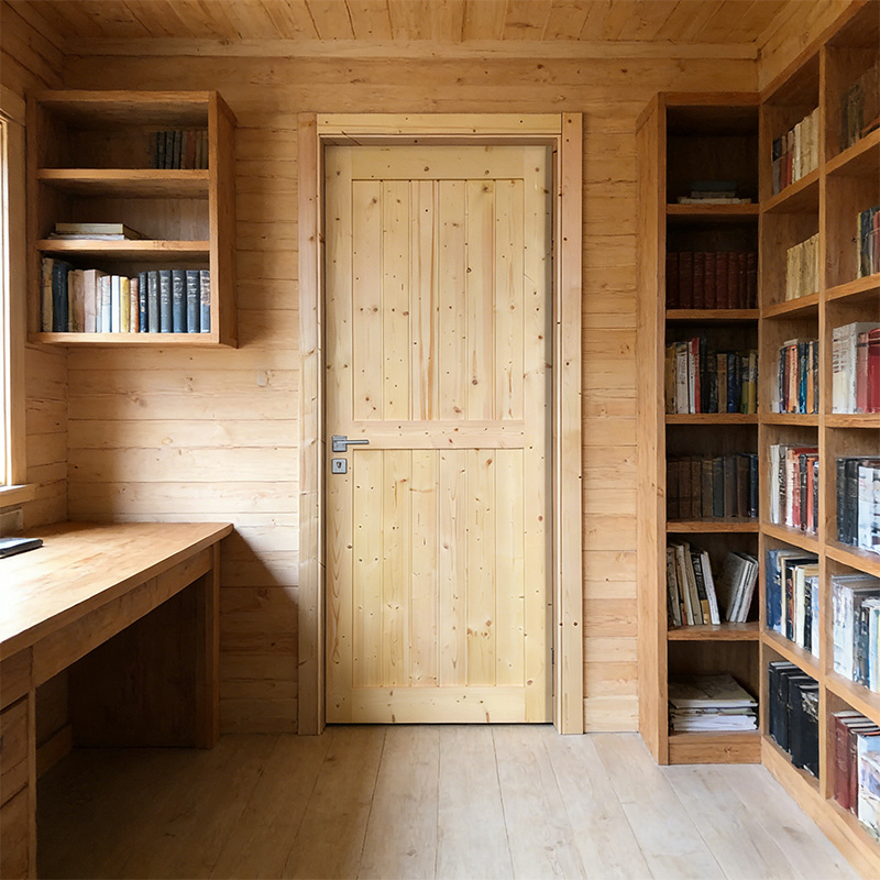 GY-PW08 Antique Design Solid Pine Wood Sliding Barn Door