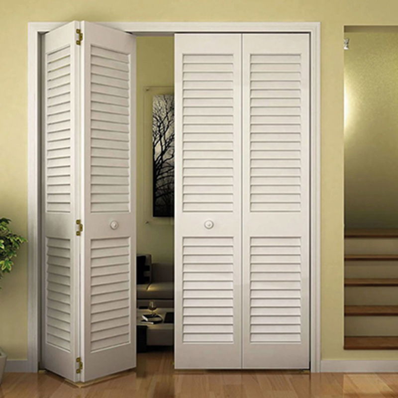 GS-L003 Primed White Double Louvered Bi-fold Interior Door