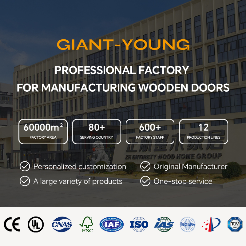 GG-01 White Hotel Apartment Entrance Wooden Glass Door