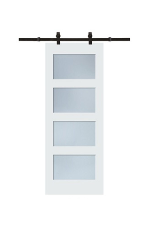 GS-04/04B White Painted Shaker Hollow Core Interior Barn Door