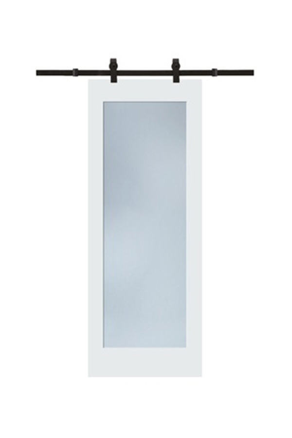 GS-01/01B White Primed MDF 1 Panel Interior Sliding Barn Door